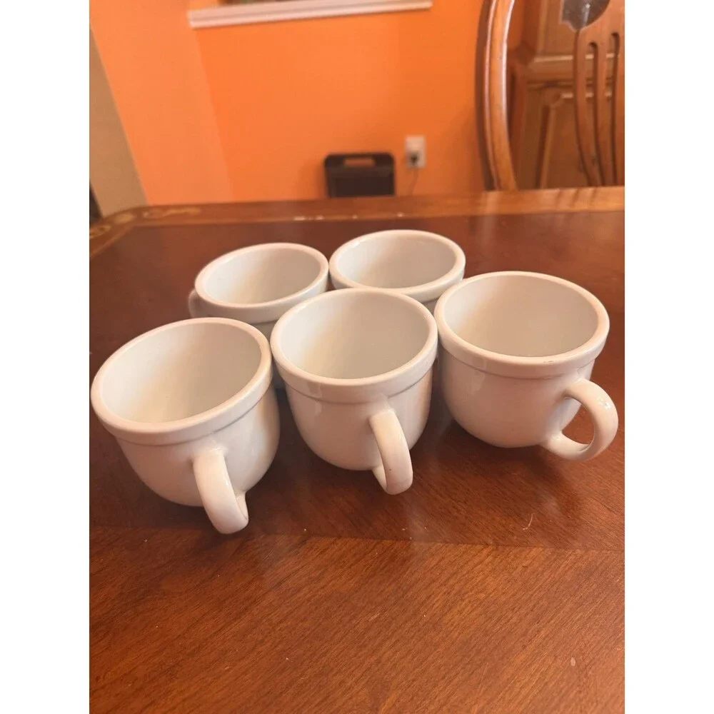 5 POTTERY BARN DU JOUR CUPS (12 OZ) 3-1/2